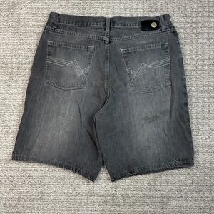 Paco Jeans Mens 34 Faded Black Denim Shorts Y2K Baggy Skater Gray Cotton